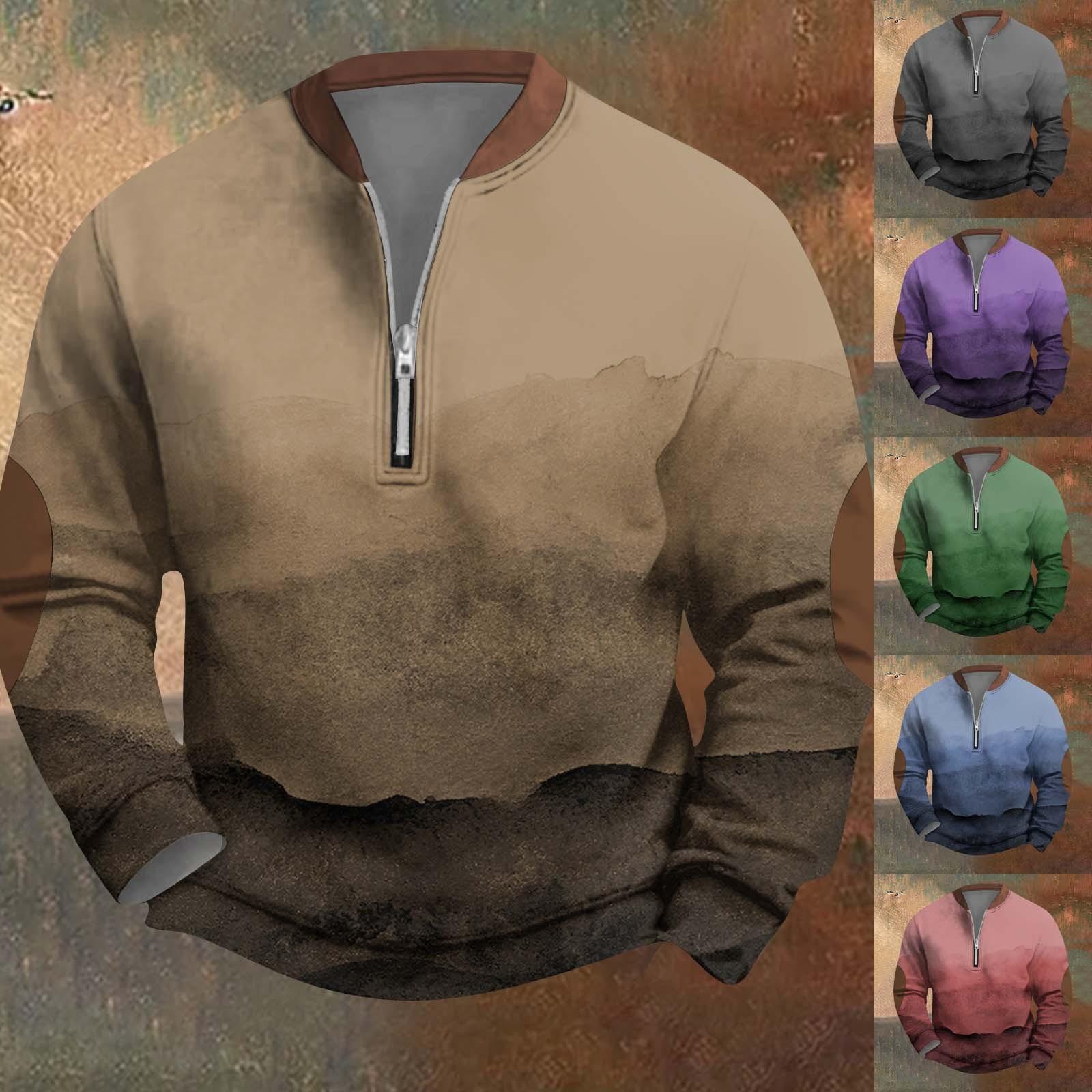 Master key Heren Retro Casual Gradient Bedrukt Sweatshirt XXL