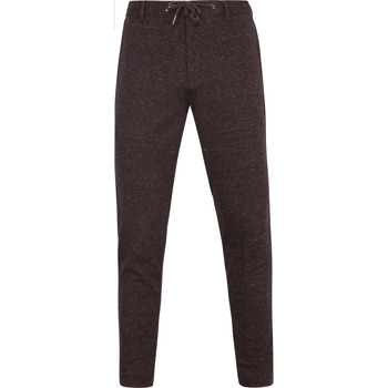 Suitable Broek  Chino Das Pied de Poule Aurbergine