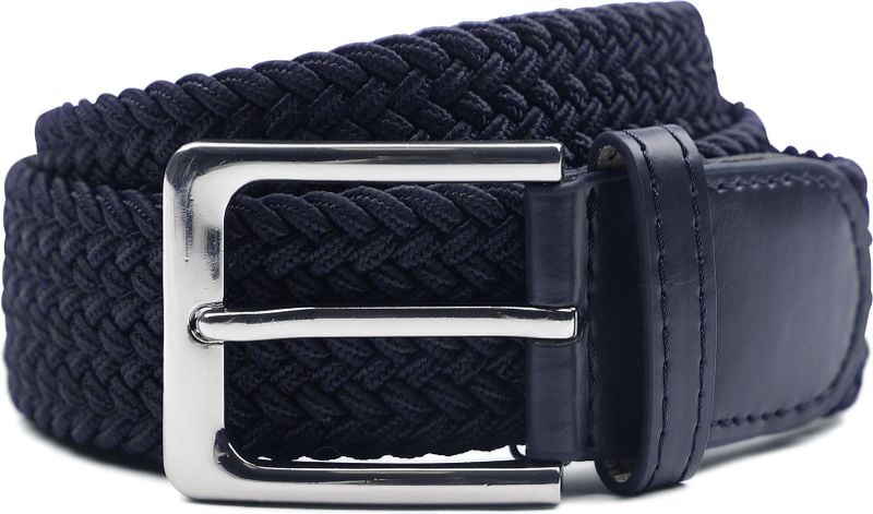 Suitable Geweven Riem Donkerblauw