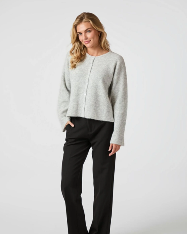 Neo Noir Vija Knit Cardigan light grey