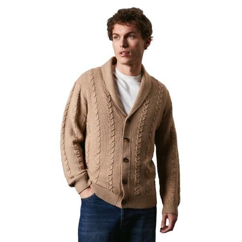 Pertemba FR - Apparel Maine Heren Kabelgebreide Sjaalkraag Cardigan L