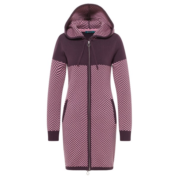 Tranquillo  Women's Jaquard Strickjacke - Lange jas, purper
