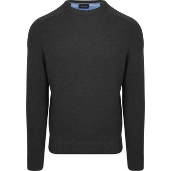 Suitable Sweater  Lamswol Trui Ronde Hals Antraciet