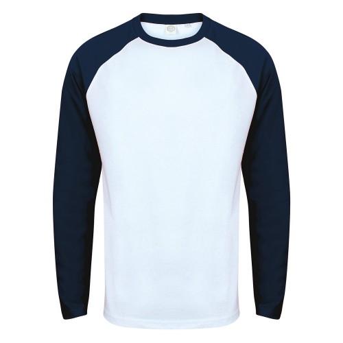 Skinni Fit honkbal-T-shirt met lange mouwen voor heren M
