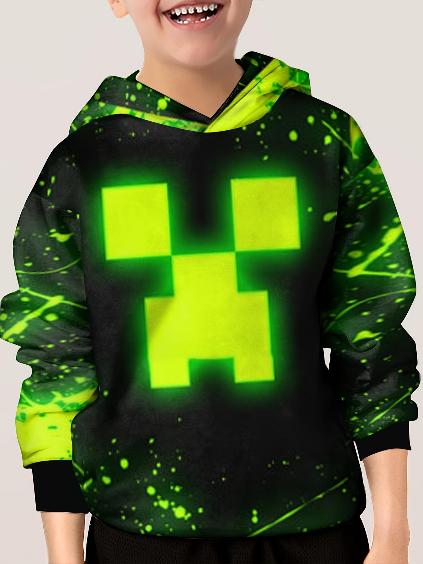 ETST 012 Nieuwe Glowing Face Print Kids Hoodie Unisex Pullover Casual Hooded Lange Mouw Top Meisjes & Jongens Outdoor Kleding Voor Lente Herfst 100CM