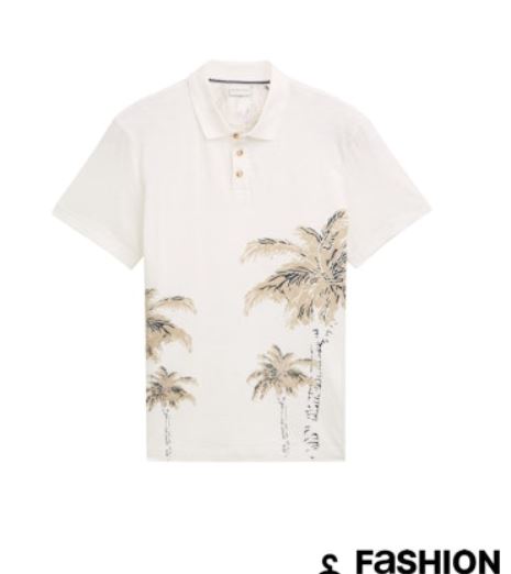 Tom Tailor Printed slub polo