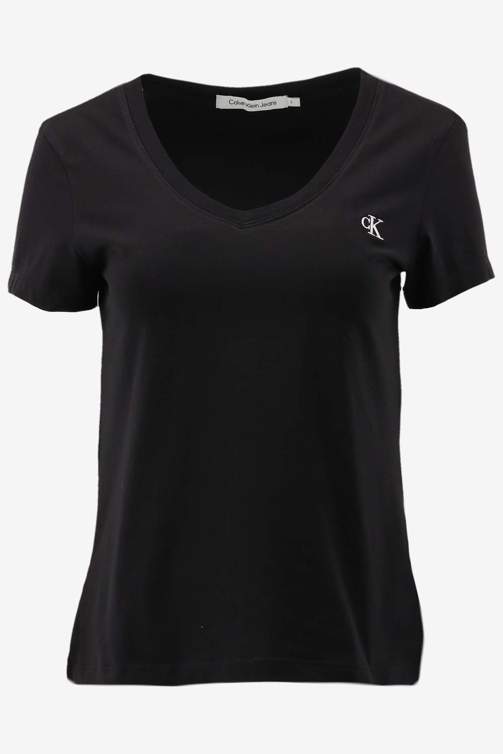 Calvin Klein Shirt met V-hals CK EMBROIDERY STRETCH V-NECK met klein -logoborduursel op borsthoogte (1-delig)