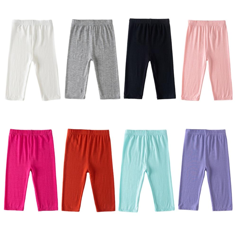 Sunshine kids clothing Meisjes 4-10 jaar korte leggings effen kleur elastische knielange broek 100