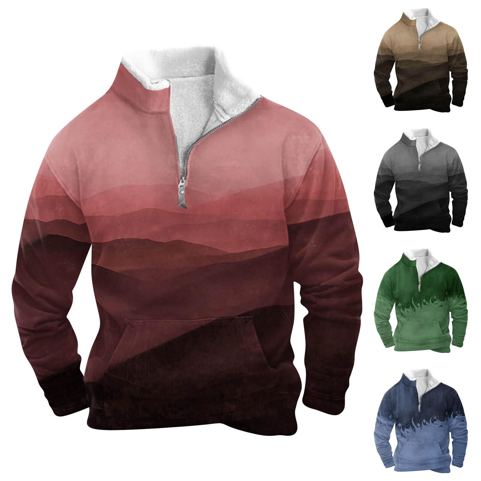 YiGeiWoLiGiaoGiao Lente en herfst herensweatshirt met staande kraag is outdoor casual truien tops M zwart