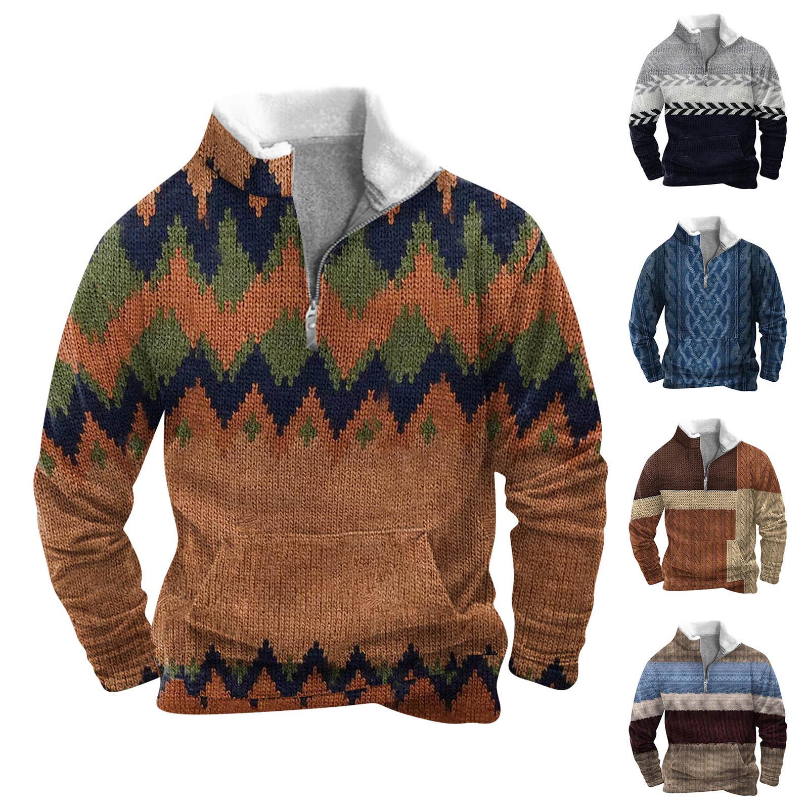 YiGeiWoLiGiaoGiao Lente en herfst herensweatshirt met staande kraag is outdoor casual truien tops XL