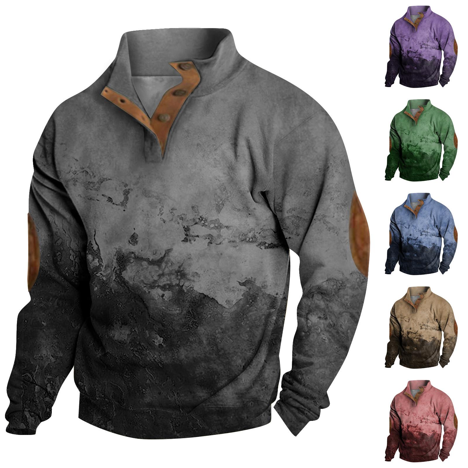 Scrambled eggs Lente en herfst herensweatshirt met staande kraag is outdoor casual truien tops L zwart