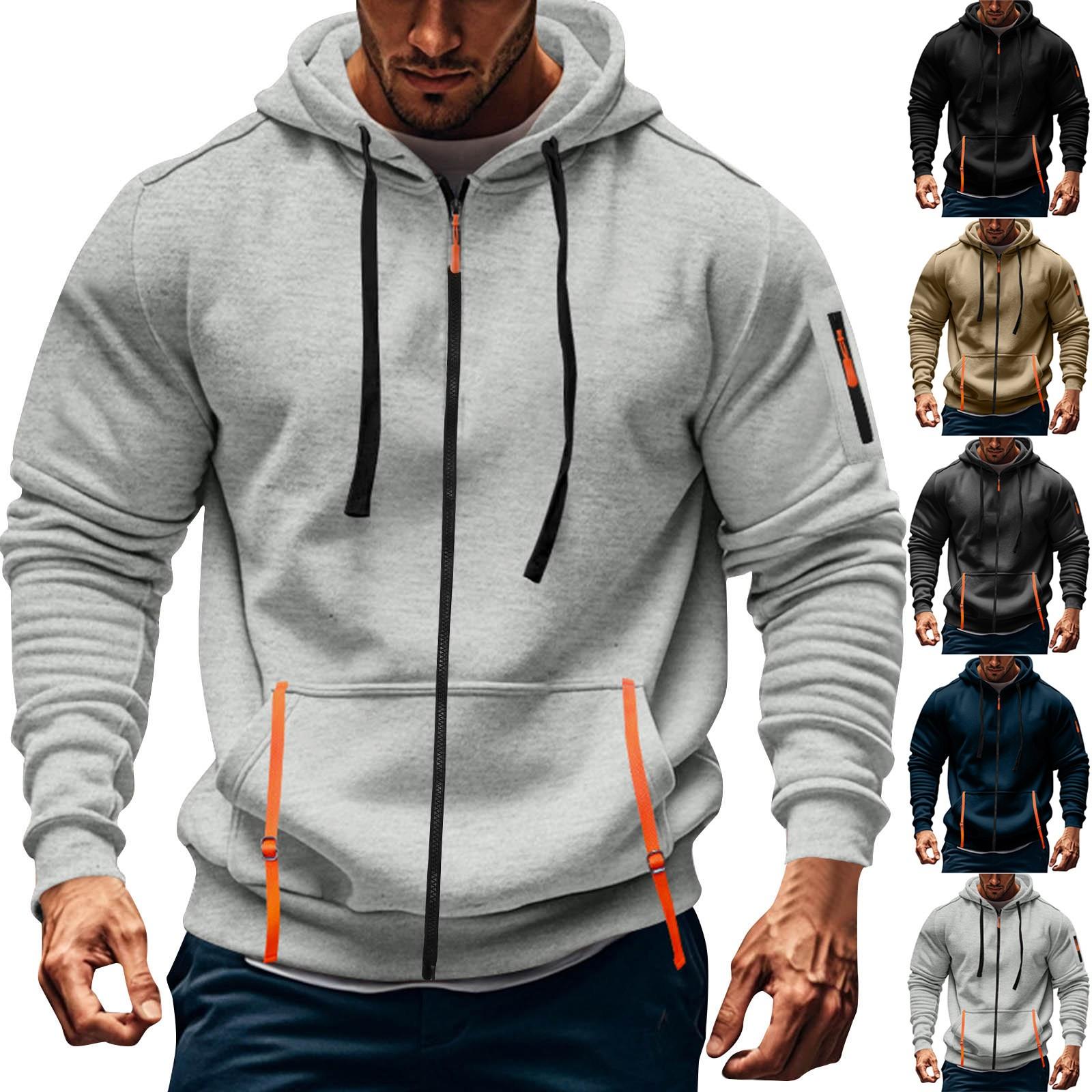 Jiangnan C Heren Sport Casual Hoodie Hoodie Cardigan Rits Multi-pocket Hoodie Jas XXXL Vloot