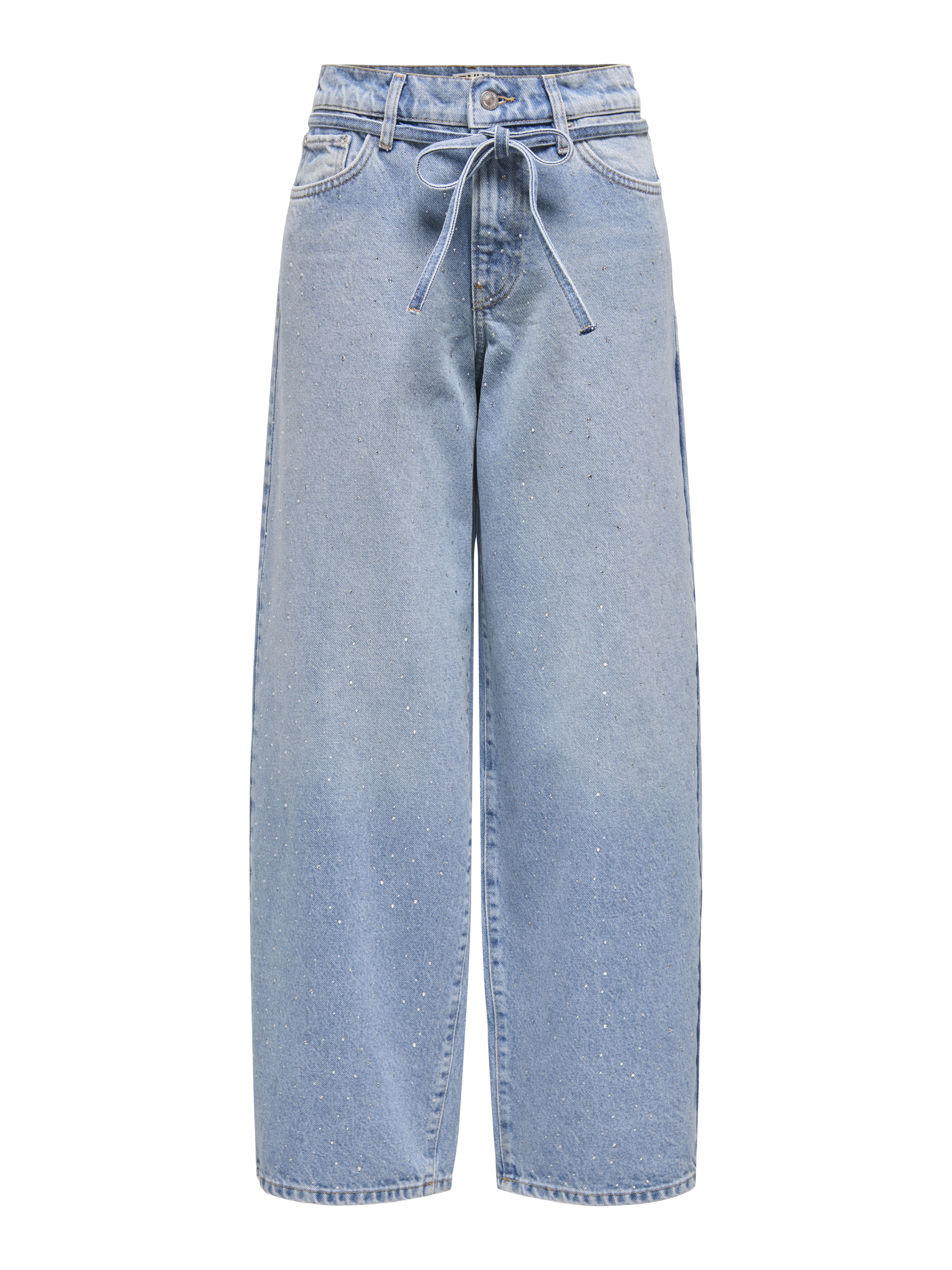 Only Onlgianna rhinest mw straight blue denim