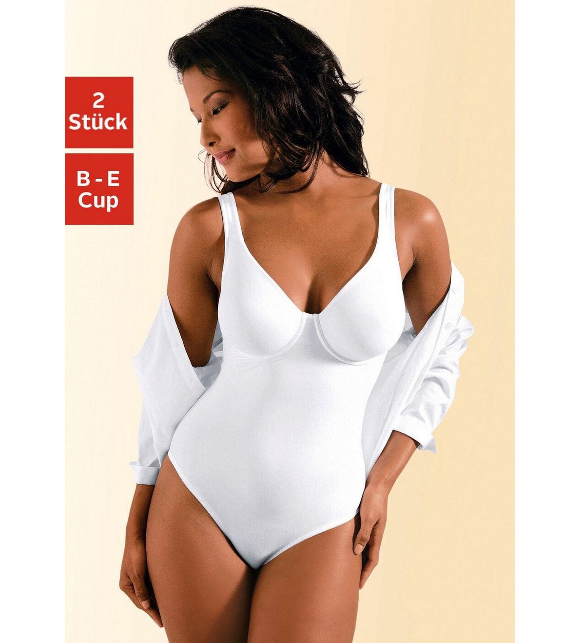 Nuance T-shirt-body met beugel, met figuurvormend effect, shapewear body, shaping body (Set van 2)