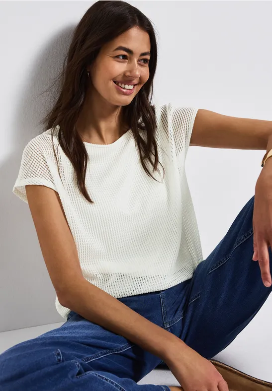 STREET ONE 2-in-1-shirt in mesk look