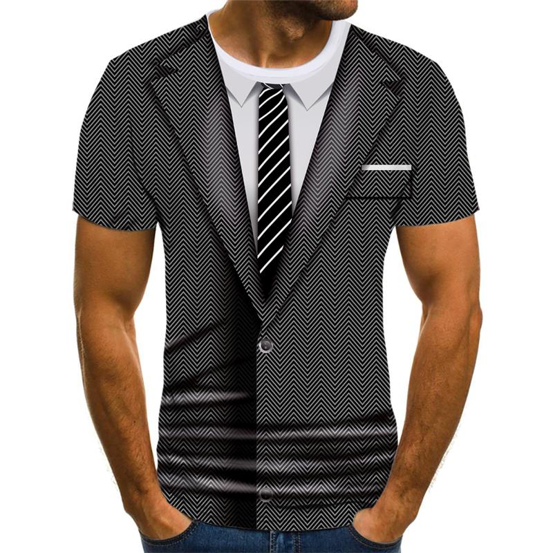 ETST WENDY Zomer 3D bedrukt jasje pak nep patroon T-shirt modetrend grappig sweatshirt jongen gepersonaliseerd casual shirt XS