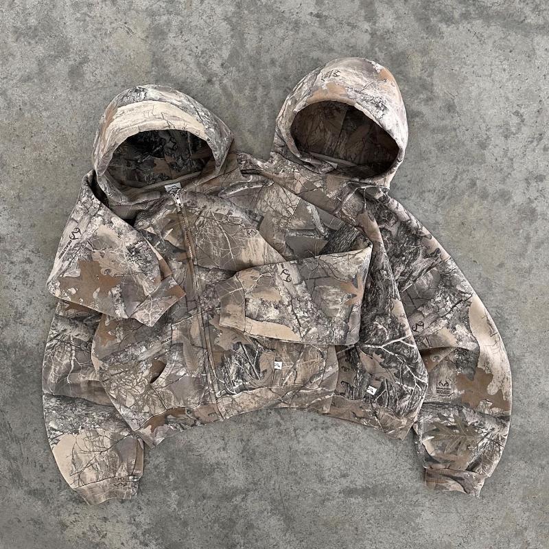 NB Fashion Y2K Retro Hoodie Heren Gedrukt Camouflage Patroon Pullover Sweatshirts High Street Hip Hop Streetwear Oversized Unisex Camo Hoodie S
