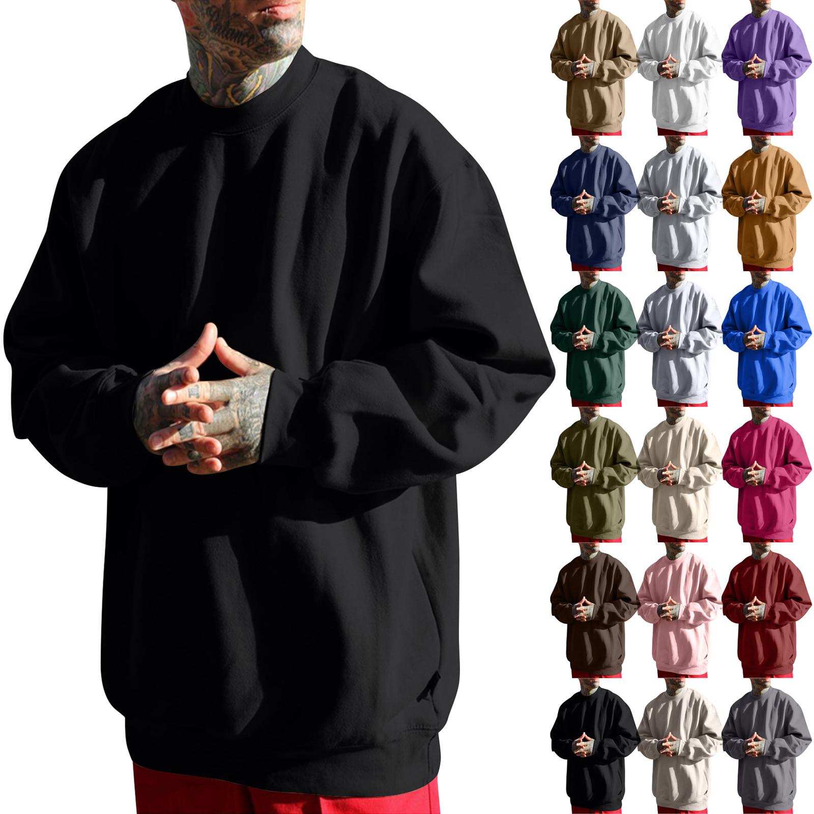 ElongPaoXiao Heren Retro Hoodie met lange mouwen en capuchon Sweatshirt Tops Jasje Uitloper XXL zwart