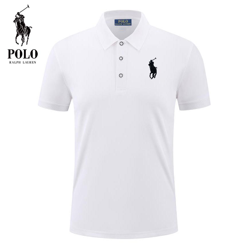 Polo Ralph Lauren Summer New Pony Embroidered Casual Sports Collar Polo Shirt, Sweat Wicking and Moisture Absorbing Pure S