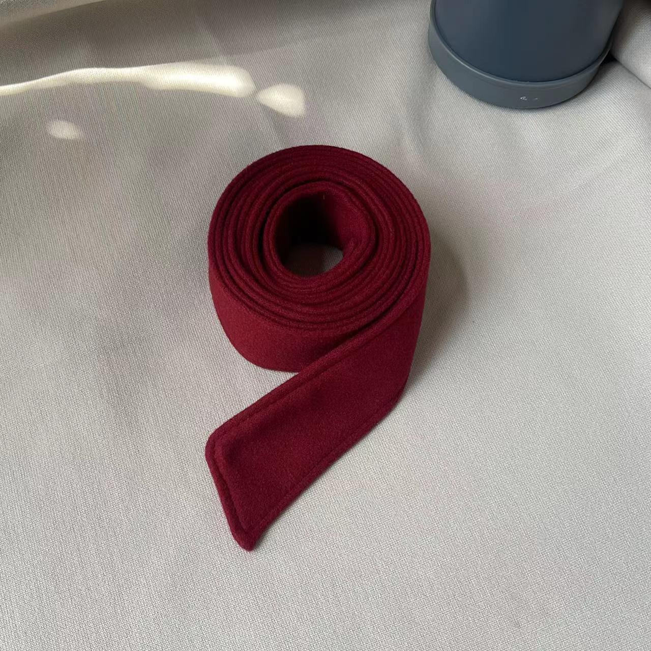 Winnerer Uranus Wollen jasriem, winterjasriemaccessoires, decoratieve riem, dubbelzijdige geborstelde riem One Size rood