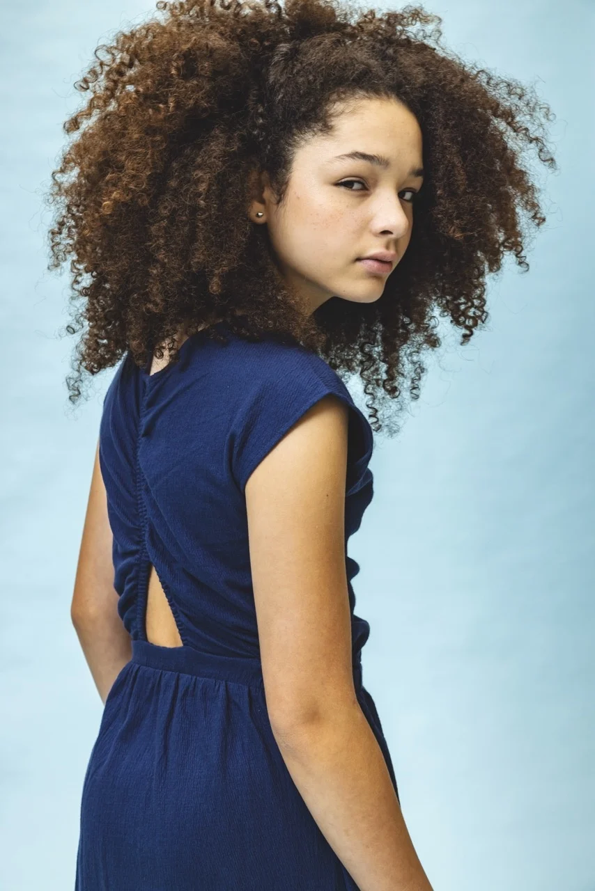 Looxs Revolution Zomerjurk navy jersey voor meisjes in de kleur