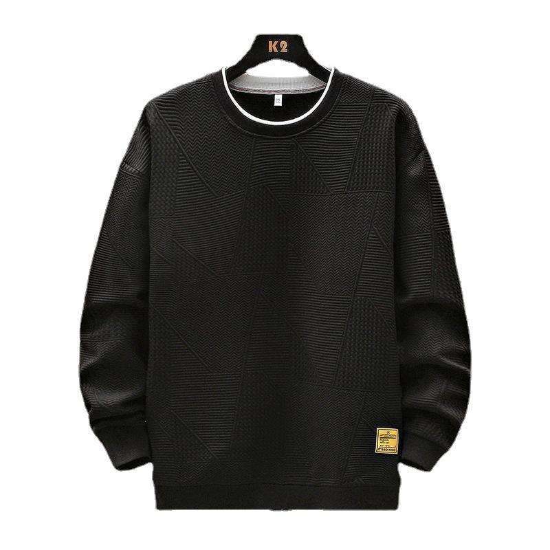 Smiling Men Clothing C Herentrui Herfst en Winter Grote Maat Heren Lange Mouw Veelzijdige Modieuze Herentrui Casual Pullover Trui 8XL wit