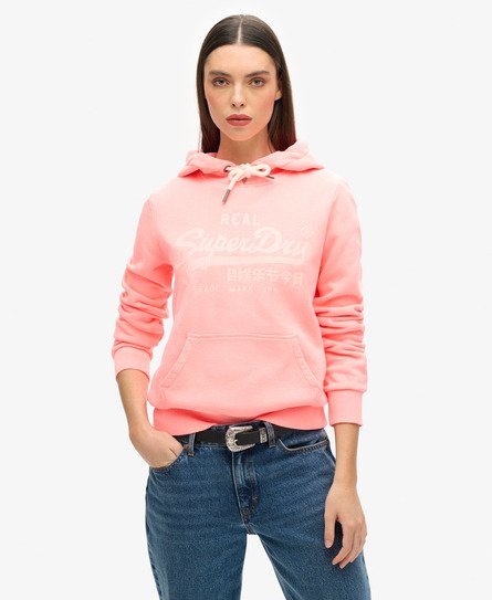 Superdry Vrouwen Neon Hoodie met Print Cream