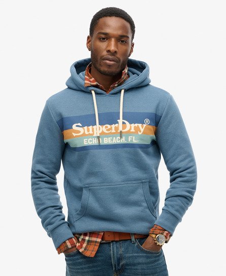 Superdry Mannen Vintage Venue Hoodie Lichtblauw