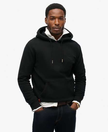 Superdry Mannen Essential Logo Hoodie Zwart