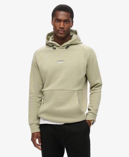 Superdry Mannen Sport Tech Hoodie met Losse Pasvorm en Logo Groen