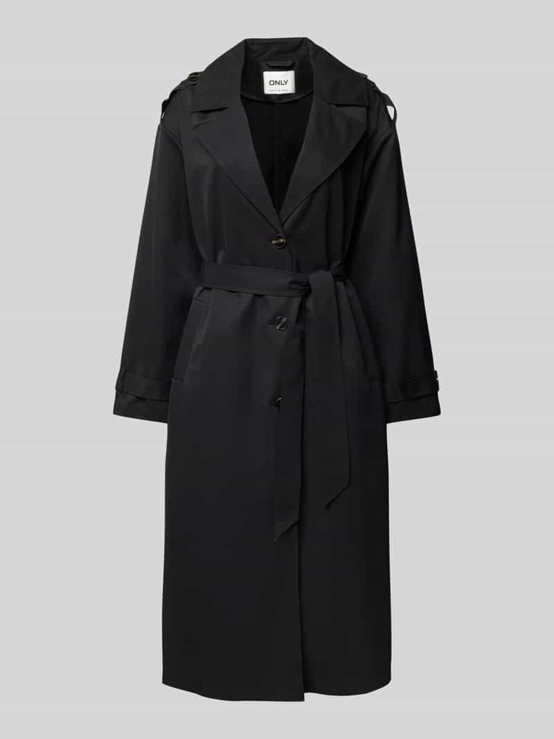 Only Trenchcoat ONLLINE X-LONG TRENCHCOAT OTW NOOS met bindriem in de taille - 2 zijzakken