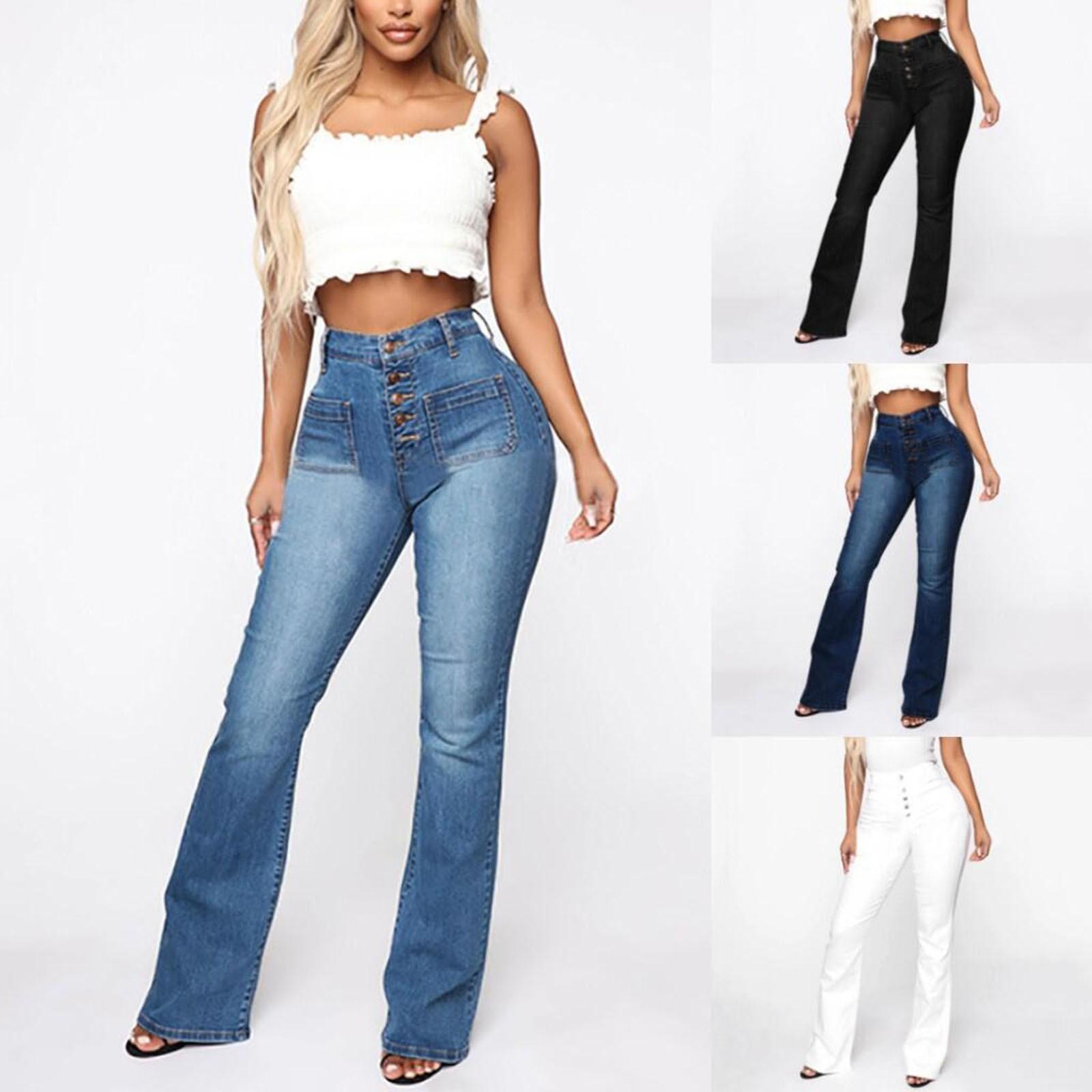 WANGPAI164138 Skinny jeans met stretch voor dames, maat medium, stretchjeans, hoge taille, slim jeans, plus size, rits L