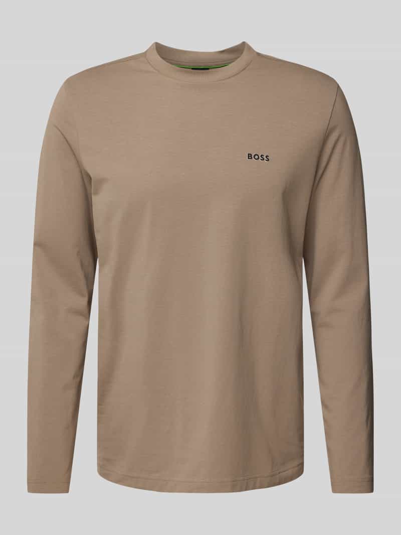 BOSS GREEN Shirt met lange mouwen Tee Long met een ronde hals