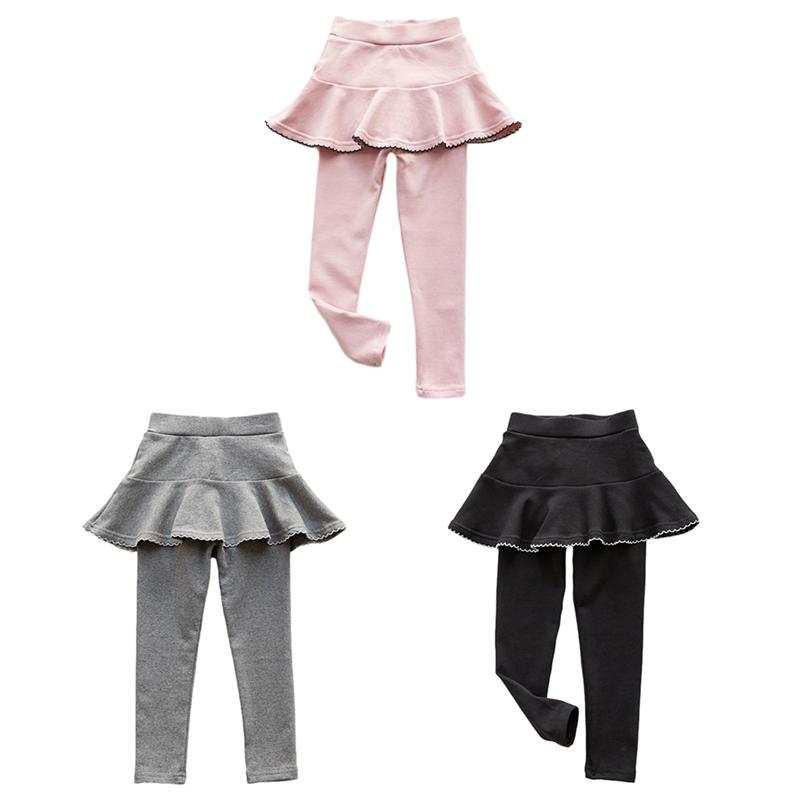 Sunshine kids clothing Kinderen meisjes rok legging effen kleur gegolfde broek 140