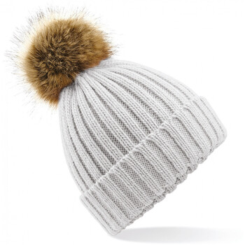 Beechfield Muts  Bonnet pom pom fausse fourure épais femme