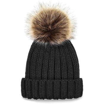 Beechfield Muts  Bonnet pom pom fausse fourure épais femme