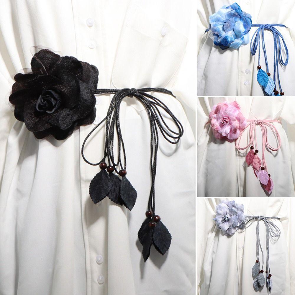 Zhilicheng Decoratieve kledingaccessoires Dasriem Kwastje Gevlochten Riemen Boheemse tailleband Geweven tailletouw