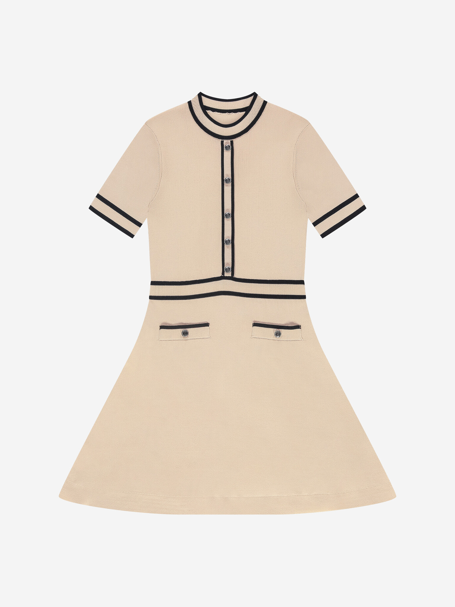Nik&Nik zomer jurk meisjes - taupe / zwart - Khloe