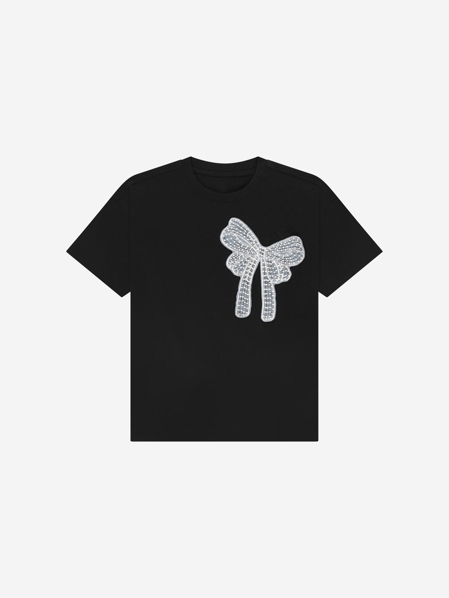 Nik&Nik zomer t-shirt meisjes - zwart - Bow