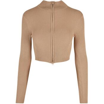 Urban Classics Vest  Cardigan zippé court en tricot côtelé femme