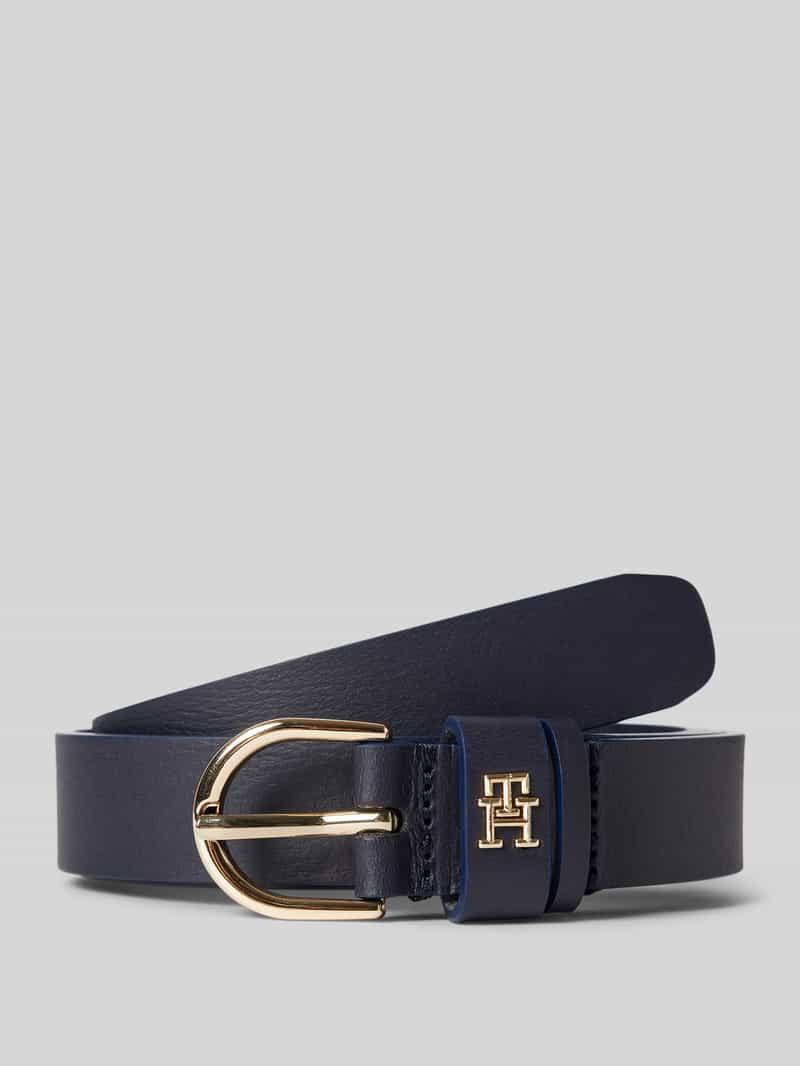 Tommy Hilfiger Leren riem ESSENTIAL EFFORTLESS 2.5 Logo-embleem, zachte haptiek, ovale eenvoudige pin sluiting