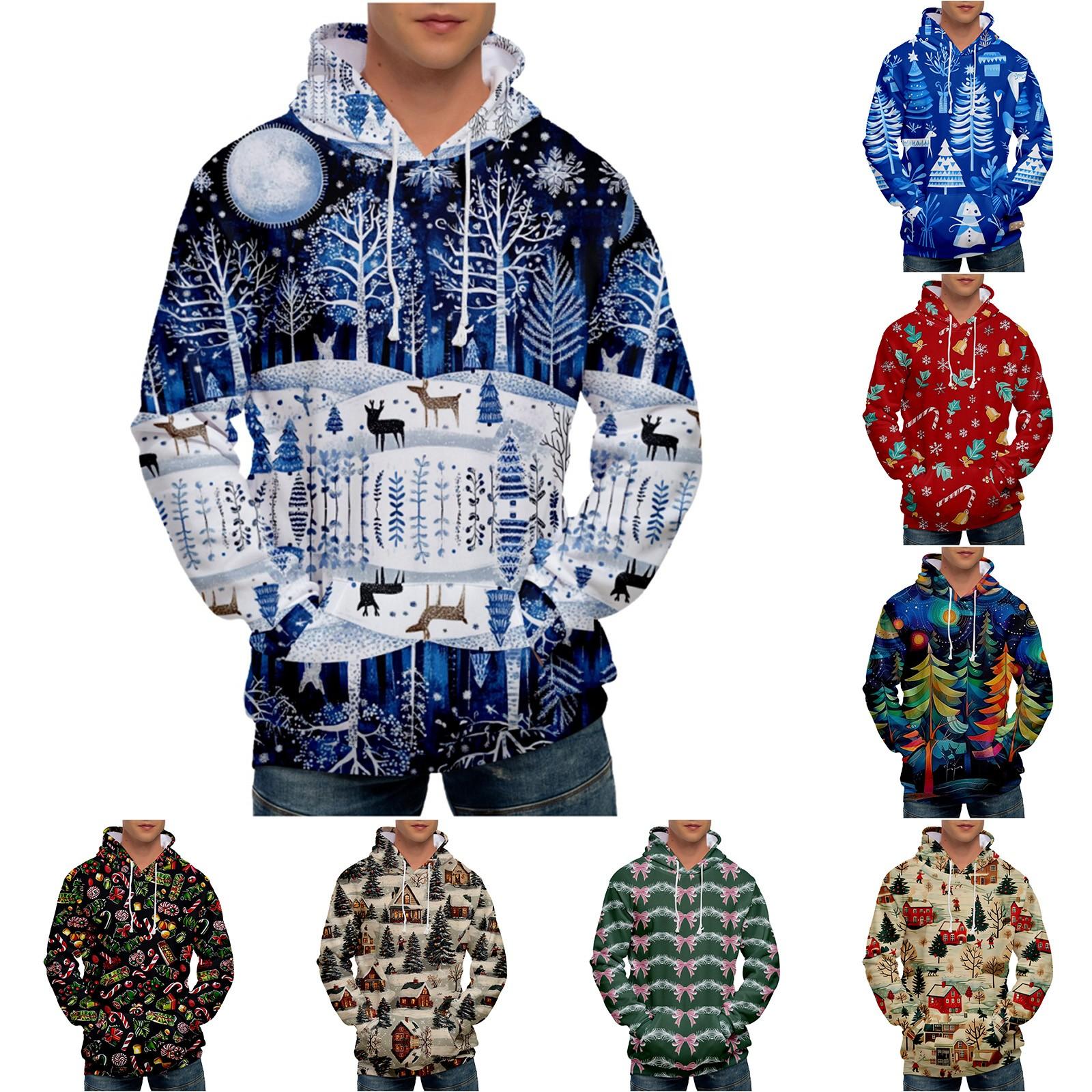 Ren Bag Los bedrukt sweatshirt met capuchon voor heren Casual mode-sportsweatshirt voor heren L zwart