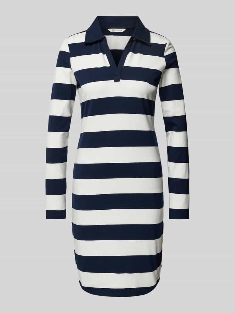 Tom Tailor Denim Jerseyjurk in streep-look en met v-halslijn