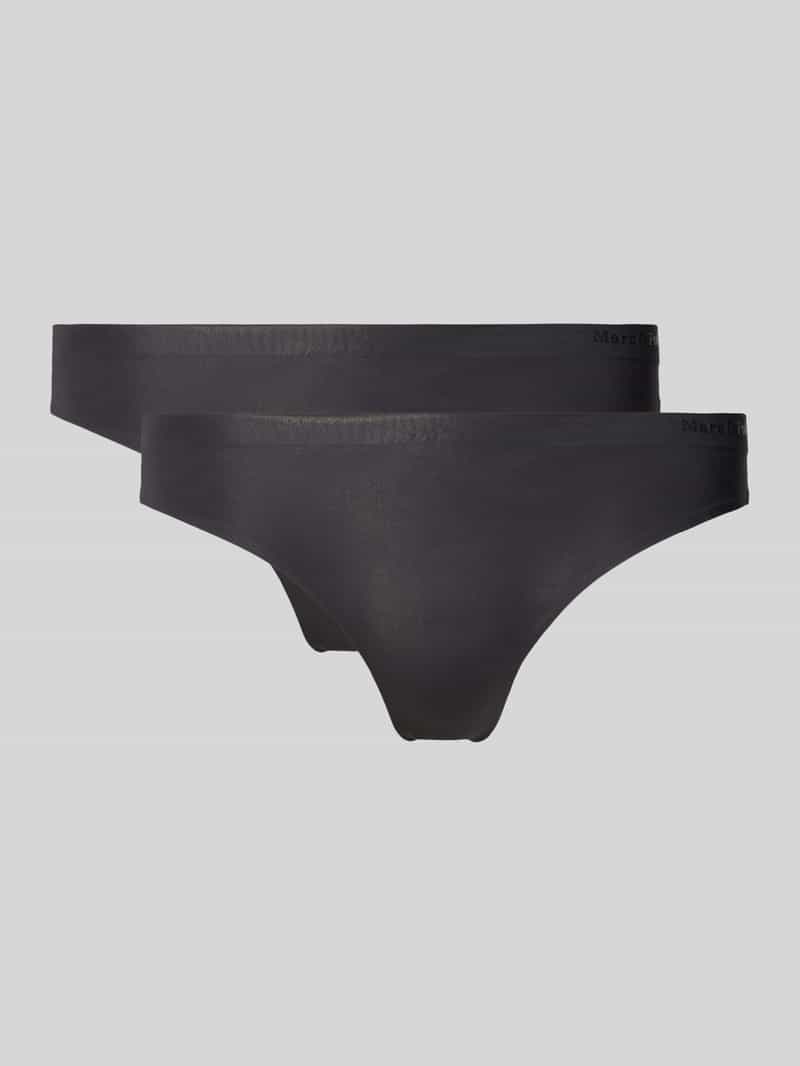 Marc O'Polo Stringtanga SECOND SKIN met logo-opdruk in de elastische tailleband (Set van 2)