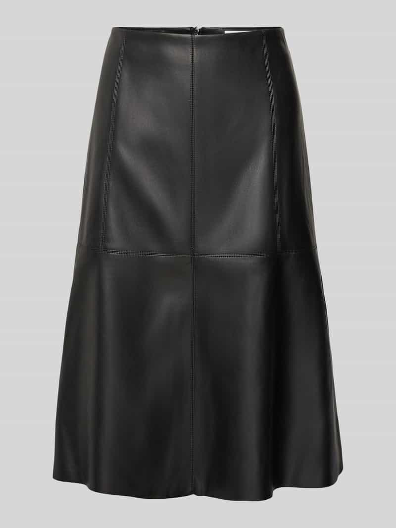S.Oliver BLACK LABEL Imitatieleren rok met decoratieve stiksels