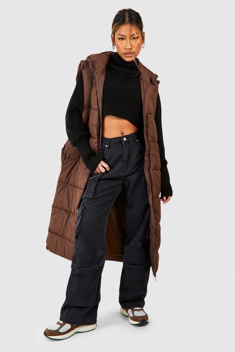 Boohoo Maxi Bodywarmer, Chocolate