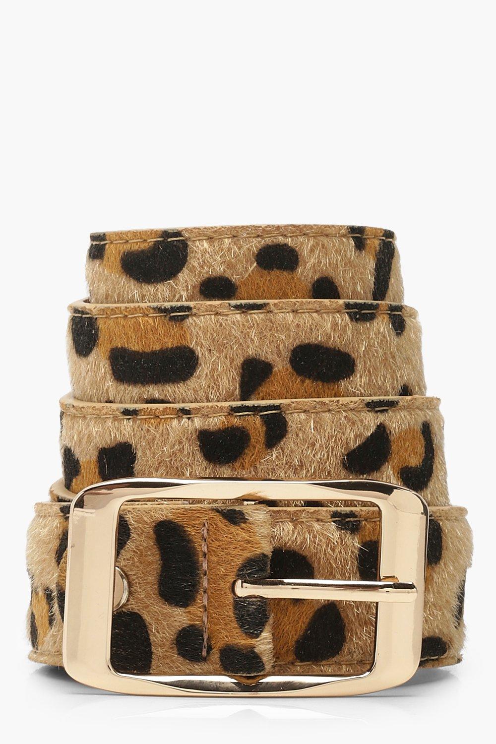 Boohoo Luipaardprint Riem Met Gouden Gesp, Bruin
