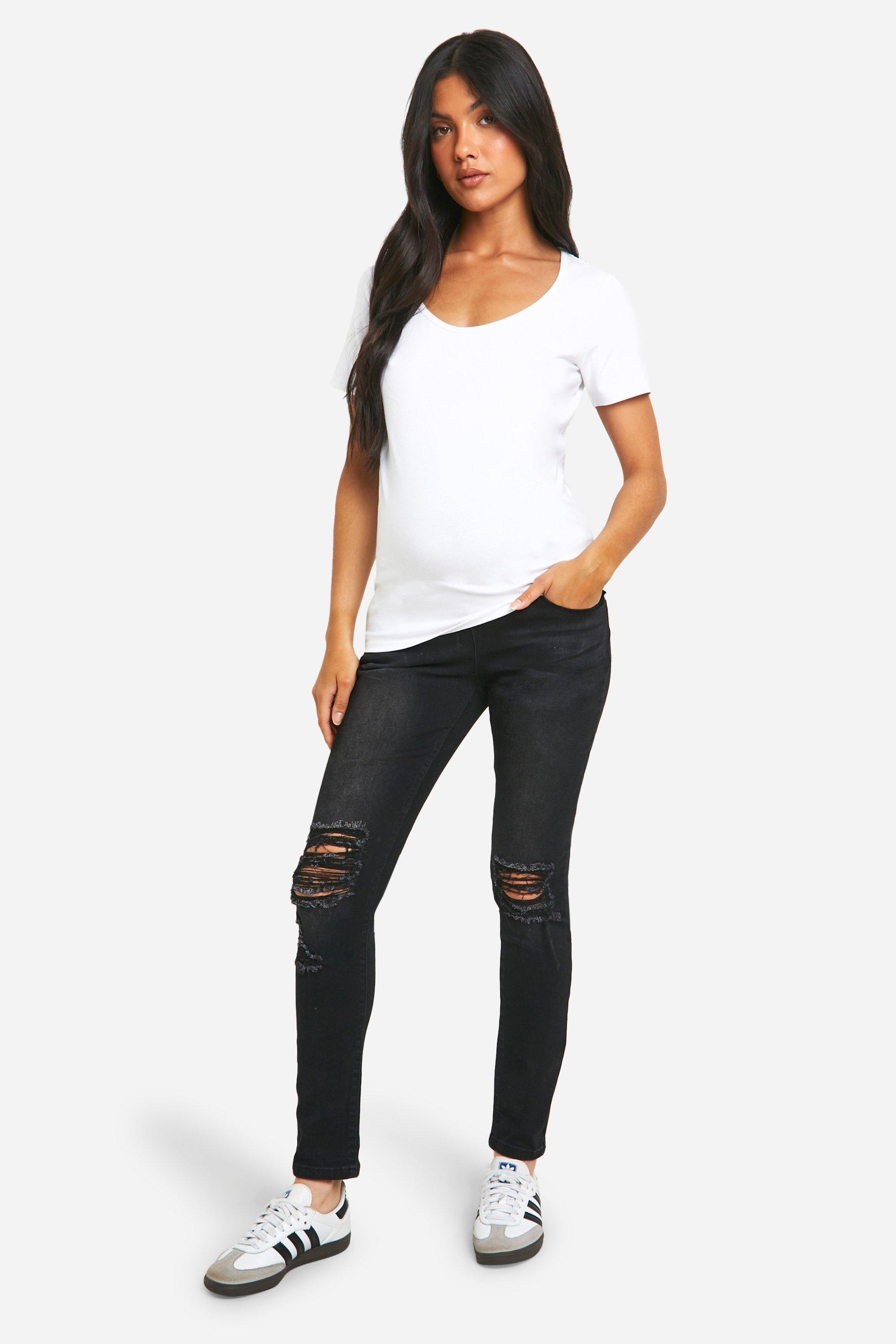 Boohoo Zwangerschaps Over The Bump Skinny Jeans, Black