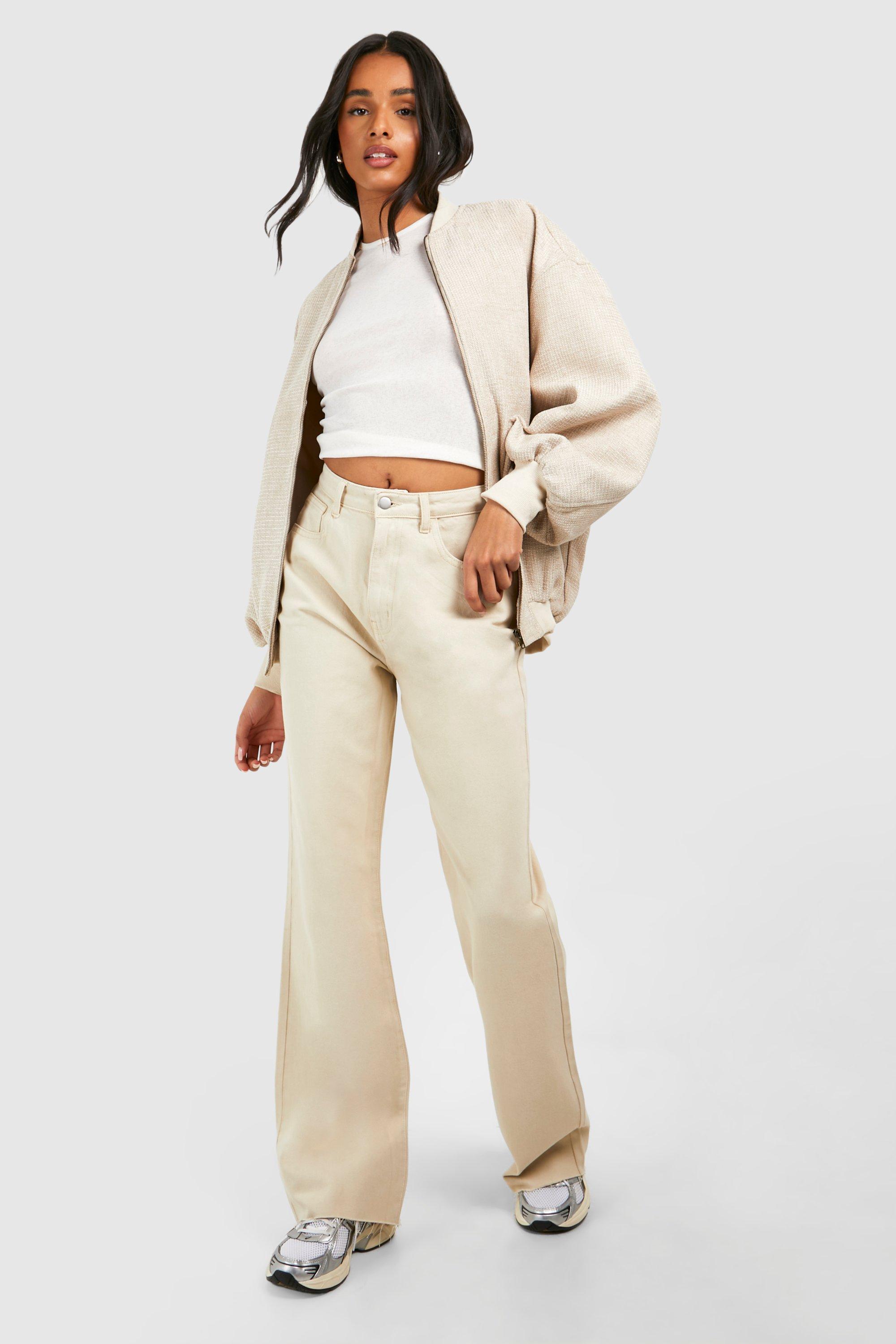 Boohoo Tall Onbewerkte Stone Wash Jeans Met Rechte Pijpen, Stonewash