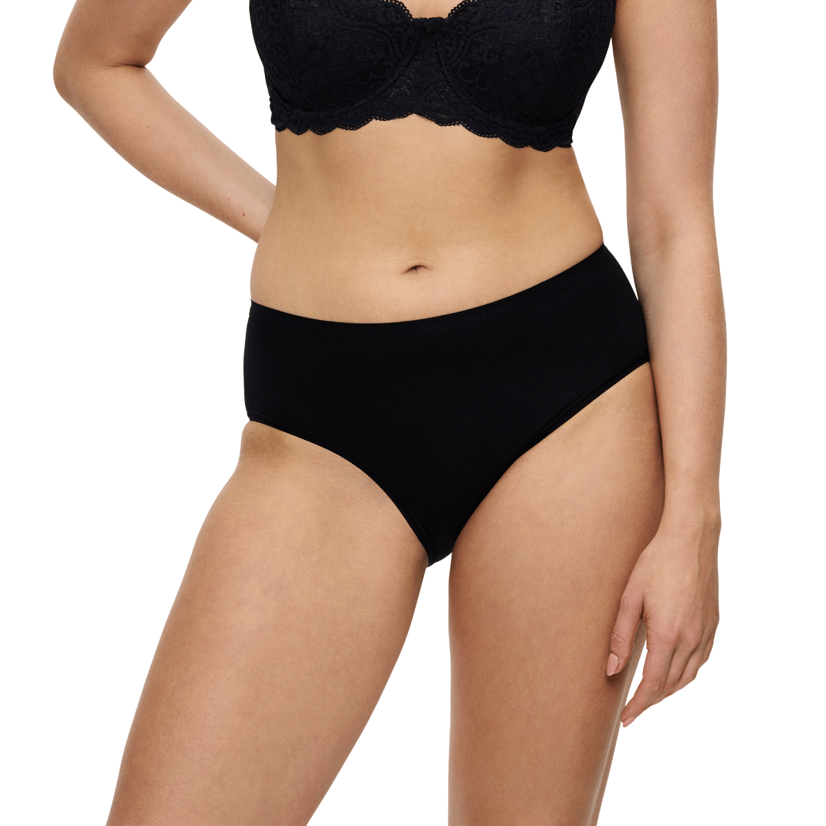 Triumph Sense Of Cotton midi slip, zwart